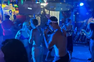 Bachelorette party dancing at Las Brisas in Playa Potrero, Guanacaste
